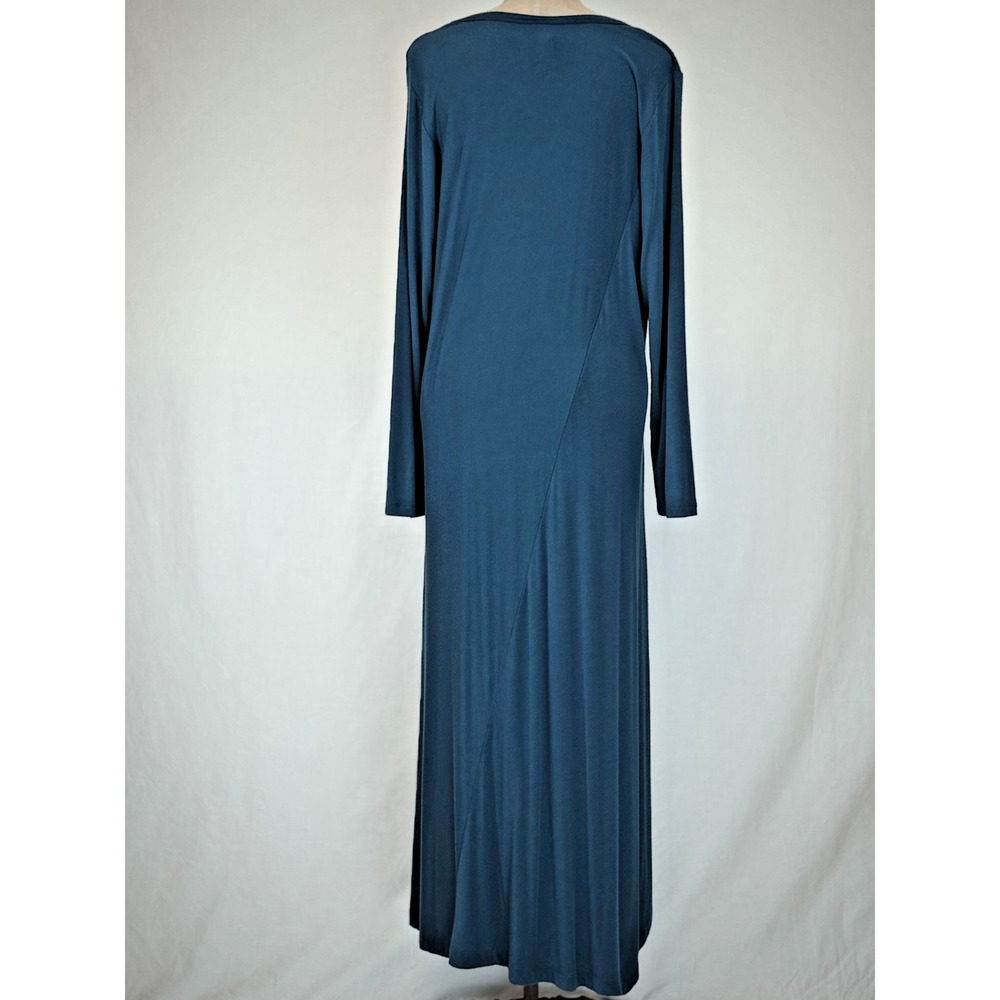 COMFY USA Navy Blue Long Sleeve Maxi Dress MODAL Womens XL #50177 - Picture 2 of 8